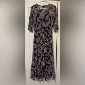 Floral Black and Pink Women's Dress